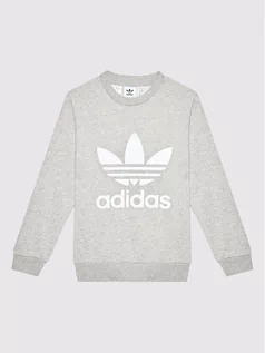 Bluzy dla chłopców - Adidas Bluza Trefoil GD2709 Szary Regular Fit - grafika 1