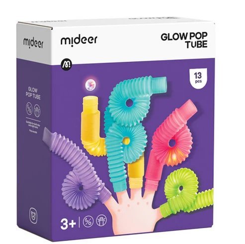 mideer Glow Pop Tube – zestaw świecących, elastycznych rurek