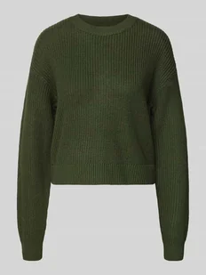Sweter z dzianiny z okrągłym dekoltem model ‘MAYSA’ - Swetry damskie - miniaturka - grafika 1
