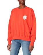 Bluzy damskie - Wrangler Luźna bluza damska, Poppy Red, XL - miniaturka - grafika 1