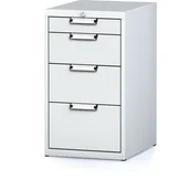 Szafki biurowe - Alfa 3 Kontener MECHANIC, cztery , szary/szary 1262765 - miniaturka - grafika 1