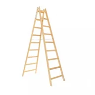 Drabiny - DRABINA DREWNIANA MALARSKA DWUSTRONNA 2x9* BEST TOOLS - miniaturka - grafika 1