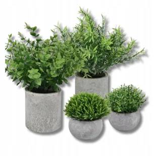 Zestaw Sztucznych Roslin w Doniczkach Dekoracyjne Rosliny Wiecznie Zywe - Sztuczne kwiaty - miniaturka - grafika 1