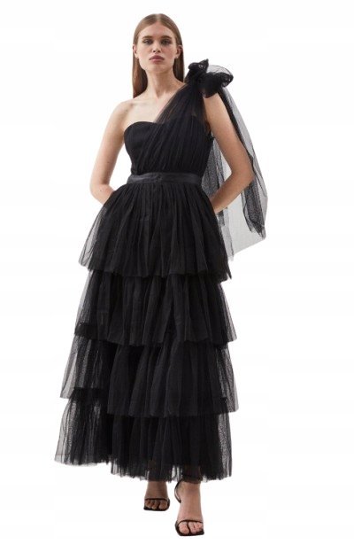 KAREN MILLEN SUKIENKA NA JEDNO RAMIĘ CZARNA 42 Y1P