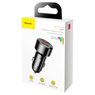Baseus Magic Series Dual QC - ładowarka samochodowa Quick Charge 3.0 2x USB 45W 6A czarny (CCMLC20A-01) - Ładowarki samochodowe - miniaturka - grafika 18