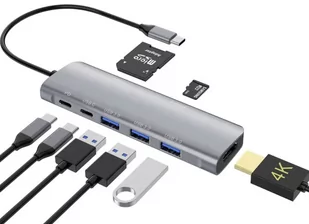 Hub Usb-C Hdmi 4K Usb 3.0 Gen 1 Sd Pd Power Delivery 100W - Huby USB Hub Usb-C Hdmi 4K Usb 3.0 Gen 1 Sd Pd Power Delivery 100W - Huby USB - miniaturka - grafika 1