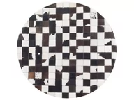Dywany - Dywan Patchwork Okrągły Skórzany ⌀ 140 Cm Czarno-biały Bergama - miniaturka - grafika 1