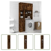 Szafki łazienkowe - The Living Store Szafka łazienkowa dąb wędzony 32x25,5x190 cm materiał drewnopochodny - miniaturka - grafika 1