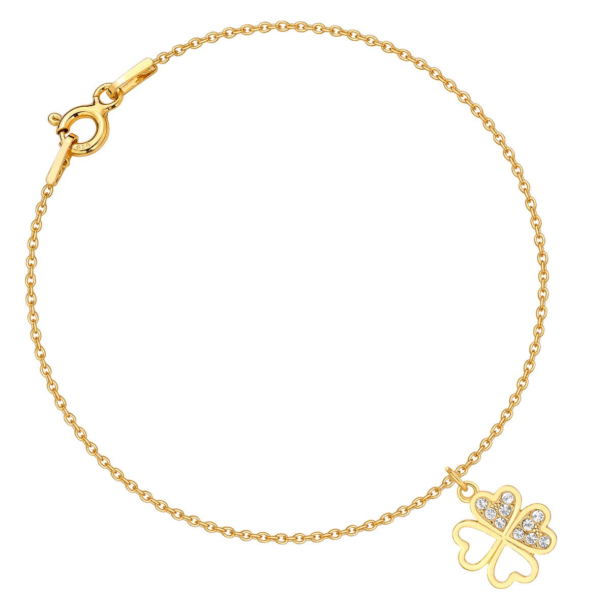 Złota bransoletka koniczynka