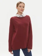Swetry damskie - Tommy Hilfiger Sweter WW0WW39890 Czerwony Relaxed Fit - miniaturka - grafika 1