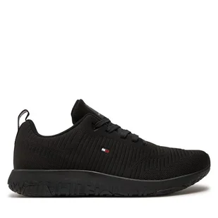 Sneakersy Tommy Hilfiger Corporate Knit Rib Runner FM0FM02838 Czarny - Sneakersy męskie - miniaturka - grafika 1