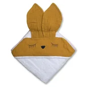 Smoczki do butelek - Hi Little One Hi Little One - Hi Little One  -  Ręcznik z Kapturem 100 x 100 Sleepy Bunny Hooded Bath Towel Mustard - miniaturka - grafika 1