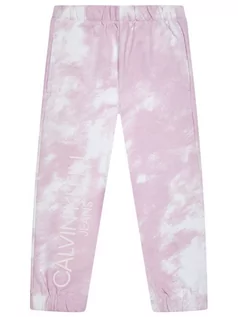 Spodnie i spodenki dla chłopców - Calvin Klein Jeans Spodnie dresowe Cloud Aop IG0IG00775 Różowy Relaxed Fit - grafika 1