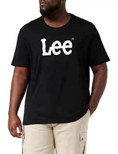Koszulki męskie - Lee Męski T-shirt z logo Wobbly, czarny (Black 01), XXL - grafika 1