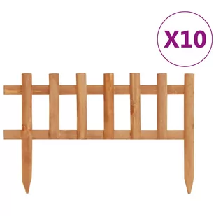 vidaxl Obrzeża trawnikowe, 10 szt., drewno jodłowe, 4,4 m 314844 - Ogrodzenia - miniaturka - grafika 1