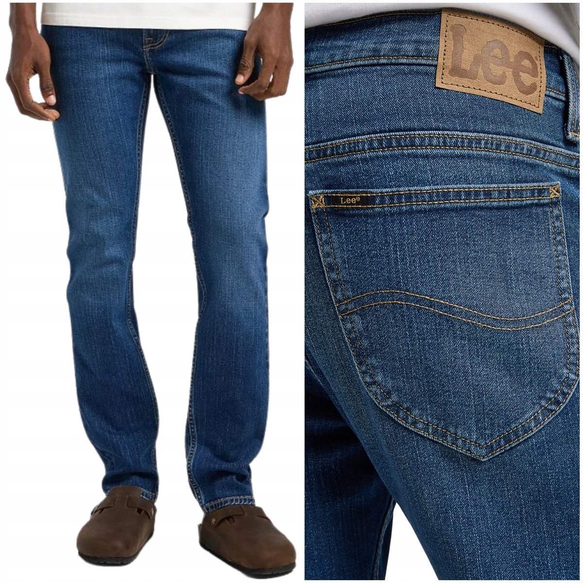Lee RIDER slim straight Indigo lekko dopasowane spodnie jeansowe W29 L32