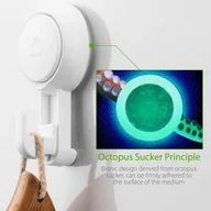 Wieszaki łazienkowe - Mocny przyssawka łazienkowa 5 kg, przyssawka prysznicowa, wieszak na ręczniki, szlafrok, wieszak na ubrania, zestaw 2 plastikowych haczyków ściennych - miniaturka - grafika 1