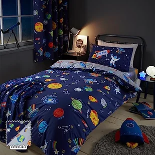 Niebiesko-szara pościel dziecięca dwuosobowa 200x200 cm Lost In Space – Catherine Lansfield - Pościel dla dzieci - miniaturka - grafika 1