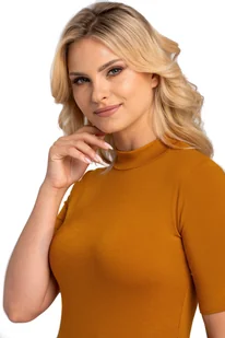 Bluzka damska półgolf EDITH musztardowa  S - Bluzki damskie - miniaturka - grafika 1