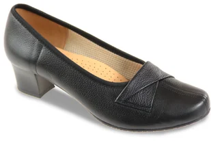 Skórzane półbuty damskie Monax MC czarny - Półbuty damskie - miniaturka - grafika 1