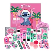 Ozdoby bożonarodzeniowe - MAD Beauty – Disney STITCH kalendarz adwentowy z 24 produktami kosmetycznymi, wellness, kalendarz adwentowy dla kobiet i dziewcząt, z maską na twarz, balsamem do ciała, gumką do włosów, pilnikiem do - miniaturka - grafika 1