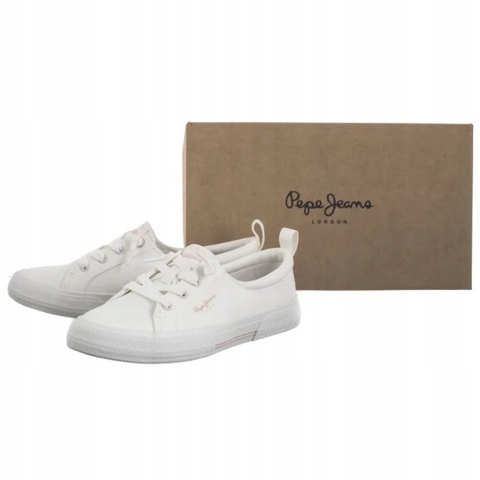 PEPE JEANS BIAŁE SPORTOWE BUTY DZIECIĘCE Z TKANINY 33 T6A