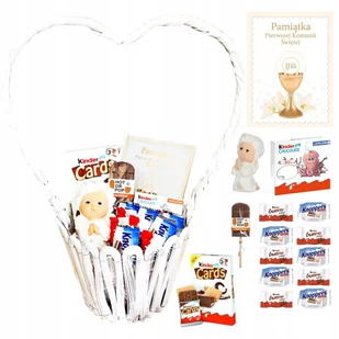 Kosz prezentowy słodycze Prezent na Komunię Pamiątka Pierwszej Komunii Św. - Zestawy upominkowe - miniaturka - grafika 1