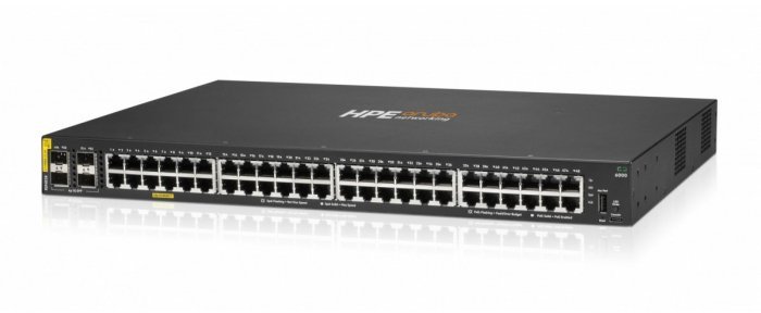 Switch HP HPE Aruba Networking CX 6000 48p 10M/100M/1G Class4 PoE 4p SFP 1G 370W Switch - Switch - managed - 48 x 10/100/1000 PoE+ + 4 x Gigabit SFP Uplink - Przepływ powietrza z boku na bok - możliwość montażu w racku, montaż na ścianie - PoE+ 370 W