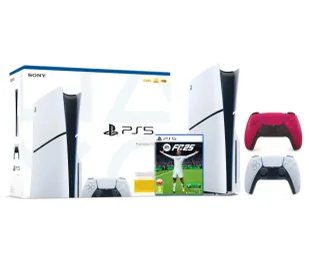 Sony PlayStation 5 Slim D Chassis PS5 1TB z napędem + Dodatkowy Pad Czerwony + EA SPORTS FC 25 - Konsole Playstation - miniaturka - grafika 1