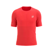 Koszulki sportowe męskie - COMPRESSPORT Koszulka biegowa PRO RACING SS T-SHIRT fluo red - miniaturka - grafika 1