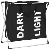 Kosze na bieliznę - VidaXL Lumarko 2-komorowy sortownik na pranie, czarny! 326459 VidaXL - miniaturka - grafika 1