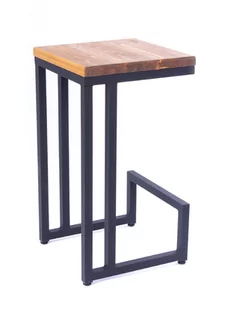 Hoker barowy loft 65 cm- jasny brąz - Taborety i hokery - miniaturka - grafika 1