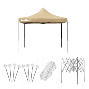 Leziter Składana altana ogrodowa 3x3 m beżowa - Altany ogrodowe Leziter Składana altana ogrodowa 3x3 m beżowa - Altany ogrodowe - miniaturka - grafika 1