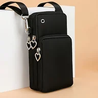 Torebki damskie - TEMU Mini Torba na Telefon Crossbody do i Rekreacji - Wyposażona w Odłączany Pasek na Nadgarstek i Pasek na Ramię, Zapięcie na Zamek Błyskawiczny, - miniaturka - grafika 1