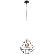 Lampy sufitowe - KET Industrialna LAMPA wisząca druciana OPRAWA metalowy zwis czarny złoty KET689 - miniaturka - grafika 1