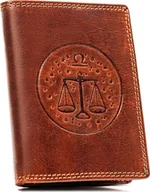 Portfele - Peterson Duży, skórzany portfel męski z wytłoczonym znakiem zodiaku - Peterson NoSize - miniaturka - grafika 1
