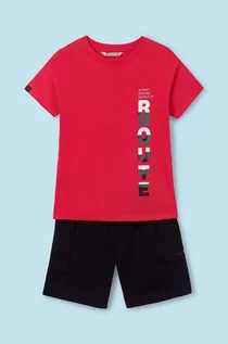 Dresy i komplety dla chłopców - Mayoral komplet bawełniany dziecięcy kolor czerwony - grafika 1