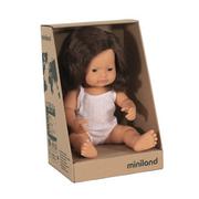 Lalki dla dziewczynek - Miniland Europejka Brązowe Włosy 38 cm Lalka Dziewczynka Europejka Brązowe Włosy Miniland Doll Miniland EUROPEJKA 38 - miniaturka - grafika 1