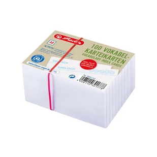 Herlitz 50041152 karta katalogowa Biały 100 szt. - Teczki i skoroszyty - miniaturka - grafika 1