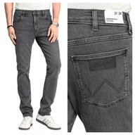 Spodnie męskie - Spodnie męskie jeansowe czarne Wrangler slim Larston W31 L34 - miniaturka - grafika 1