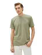 Koszulki męskie - Koton Męski T-shirt Basic Crew Neck Short Sleeve Tissued, Zielony (781), XXL - miniaturka - grafika 1