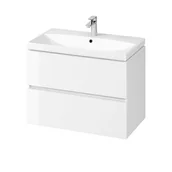 Szafki łazienkowe - Szafka łazienkowa z umywalką Senti Malta Plus 80 cm biały połysk - miniaturka - grafika 1