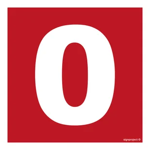 BC020 LICZBA 0, FS - FOLIA SAMOPRZYLEPNA FOTOLUMINESCENCYJNA; (150X150MM) - Systemy ekspozycyjne i znaki informacyjne - miniaturka - grafika 1