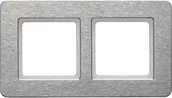 Klawisze i ramki - Hager polo Q.7 Ramka podwójna pozioma stal szlachetna 10226083 10226083 - miniaturka - grafika 1