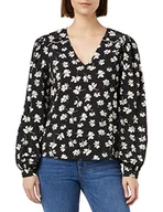 Koszulki i topy damskie - VERO MODA Vmpica L/S V-Neck WVN Btq Top damski, czarny/kolor: pica, XL - miniaturka - grafika 1