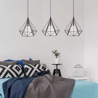 Oprawy, klosze i abażury - Sanico Sanico Lampa wisząca HIRA czarna 3x20W E27 - miniaturka - grafika 1