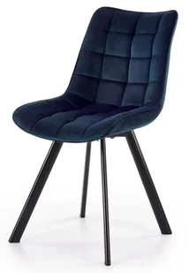 Granatowe Tapicerowane Krzesło Pikowane A5-K33 - Krzesła - miniaturka - grafika 1