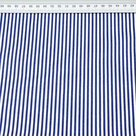 Pasmanteria - Tkanina bawełniana Paseczki granatowo białe - miniaturka - grafika 1