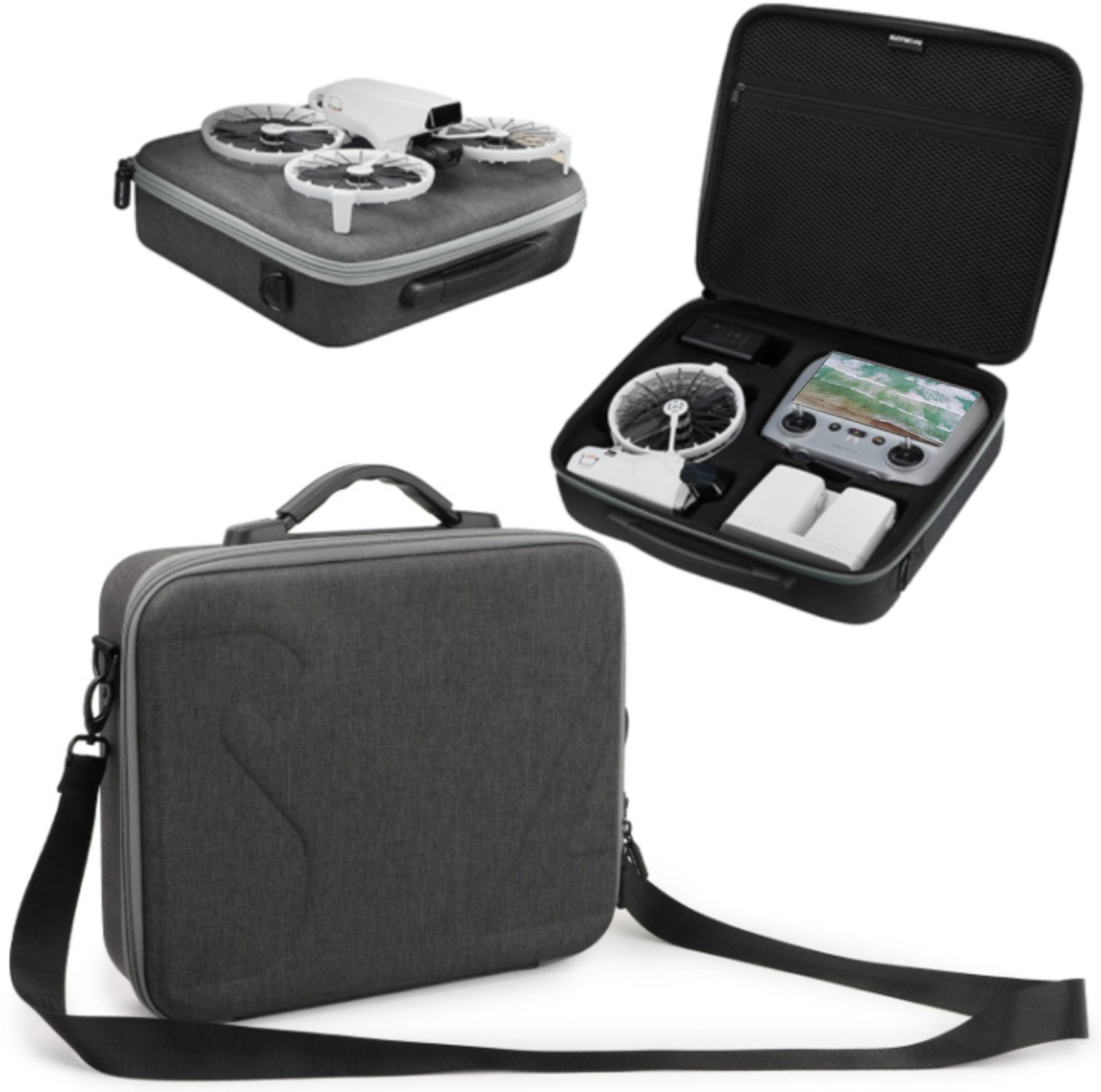 TORBA ETUI CASE COMBO FUTERAŁ SUNNYLIFE NA DRONA I AKCESORIA DO DJI FLIP GRAFITOWA