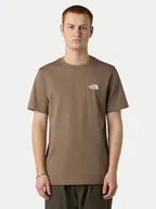 Koszulki męskie - The North Face T-Shirt Simple Dome NF0A87NG Brązowy Regular Fit - miniaturka - grafika 1